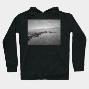 Rock pool on the sandy beach in Cromer, Norfolk Hoodie